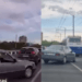 Pe rețelele sociale au fost publicate imagini care surprind momentul unui accident produs pe viaduct