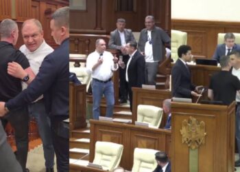 Îmbrânceli în Parlament: Primarul Capitalei a fost scos cu forța din sală